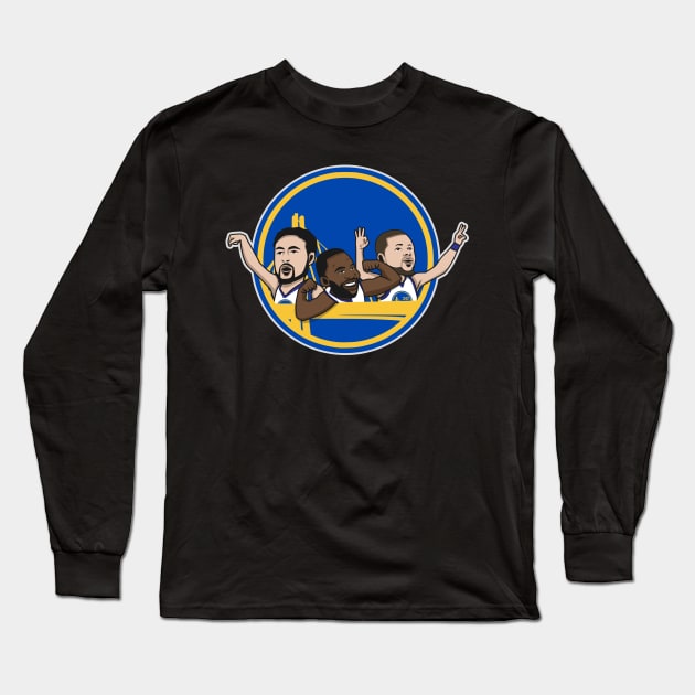 warriors big 3 cartoon style Long Sleeve T-Shirt by ray1007